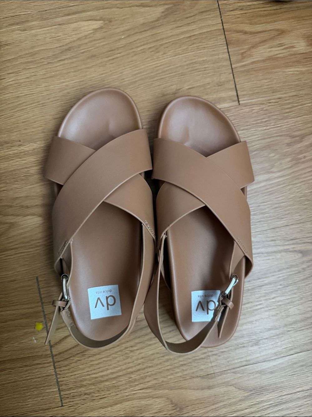 DV by Dolce Vita Tan Crisscross Slingback Sandals for Women